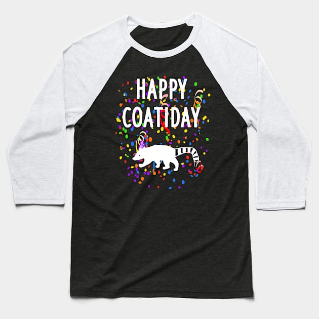 happy coati day coati design fun gift fan Baseball T-Shirt by FindYourFavouriteDesign